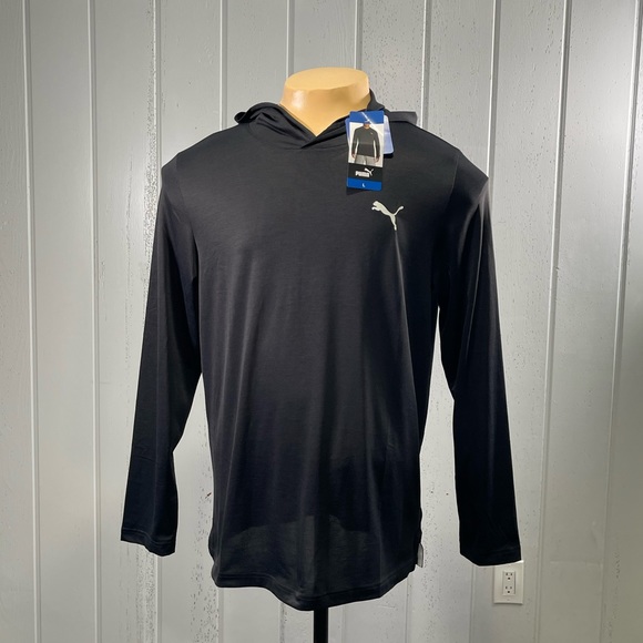 *NWT PUMA Men's Black Performance Hoodie - Picture 1 of 8